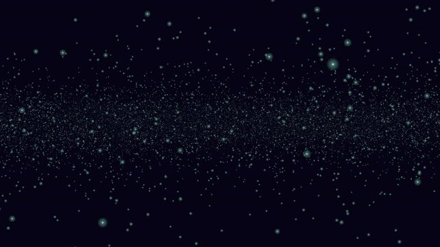 Cinematic starfield footage with glowing particles scattered across a dark space background, ideal for sci fi titles, cosmic intros, astronomy themes, and overlays