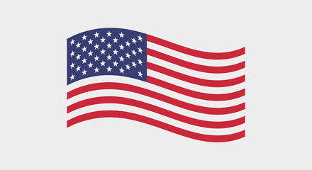 Obraz premium Vibrant illustration of a dynamic waving national flag, symbolizing liberty, justice, and the spirit of a country, featuring its classic design of stars and bold stripes