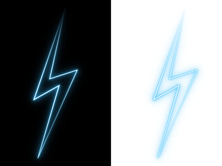 electric blue neon lightning png transparent background, glowing lightning bolt neon effect png isolated design, futuristic electric thunder bolt png transparent glow © PNG Craft