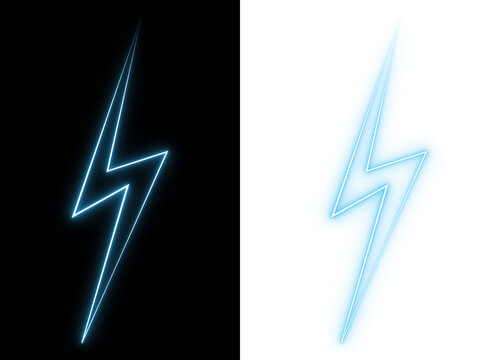 electric blue neon lightning png transparent background, glowing lightning bolt neon effect png isolated design, futuristic electric thunder bolt png transparent glow