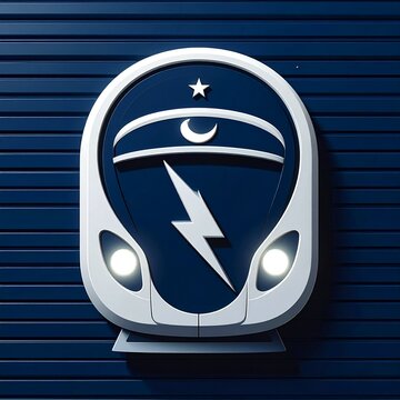 futuristic electric car charging logo on metallic background with neon glow