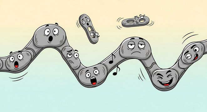 Cartoon chain reaction emotions concept