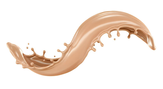 Smooth wave of creamy liquid splash in mid-air