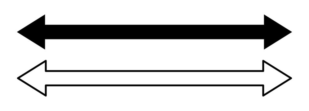 Horizontal double headed arrows for direction and measurement