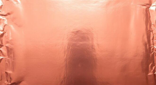 Crinkled rose gold foil reflects soft, diffused light