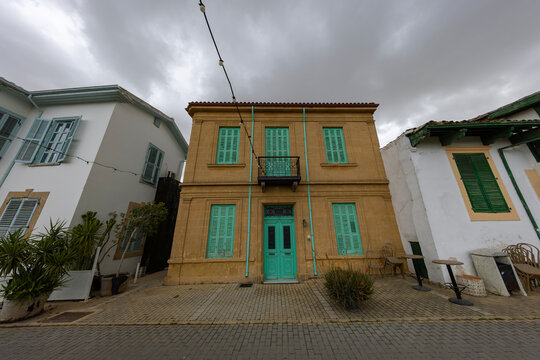 Colonial style buildings in Zahra street. Nicosia, Cyprus