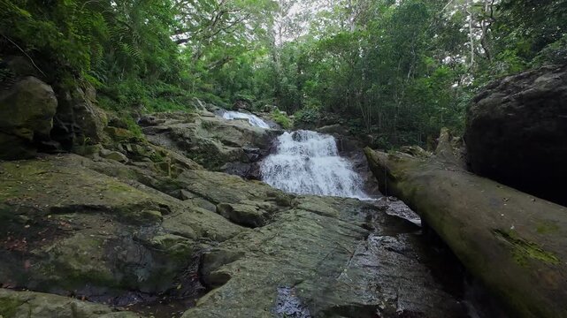 Fiji Jungle Waterfall over Rocks