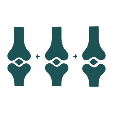 Illustration of knee joint movement depicting flexion and extension actions