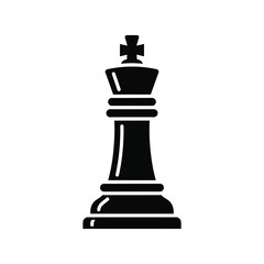 Fototapeta premium Chess King Icon Vector Black Silhouette Isolated Clipart for Game Strategy Design