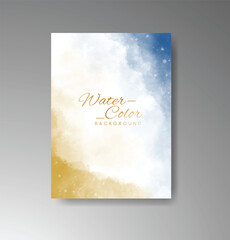 Fototapeta premium Abstract watercolor painting in a white frame soft color gradient