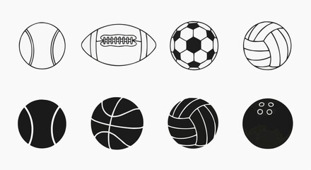 Obraz premium Sports Balls Silhouette Collection