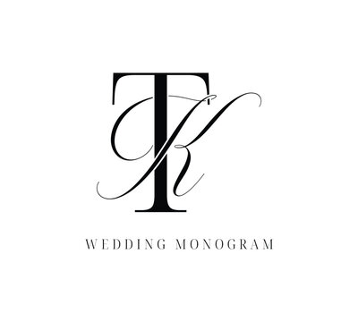 KT Logo initials wedding monogram logo design