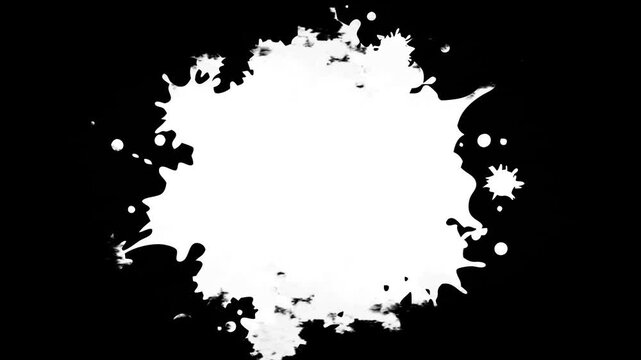 Ink Bloom on White Ink Bleed Bloom, Transitions of black expanding paint stains on white backdrop Grunge Ink spreads,
abstract paint brush stroke shape black ink splattering flowing and washing 