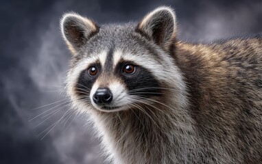 Obraz premium Rustic Raccoon with Sad Eyes