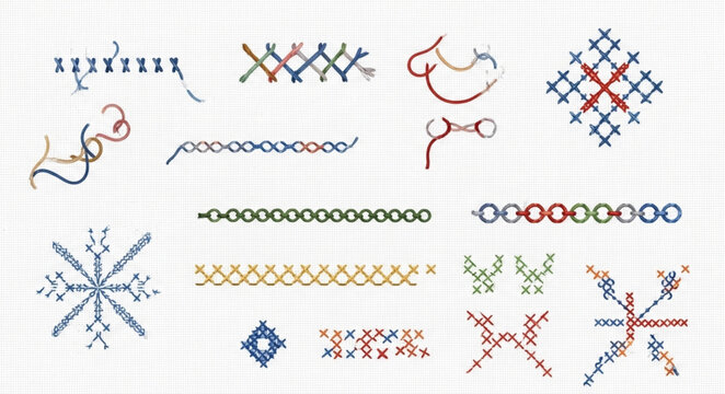 Collection of Cross Stitch Patterns and Motifs.