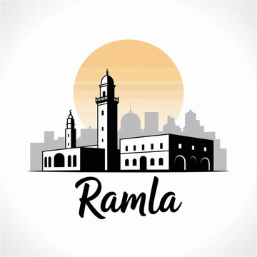 Ramla Skyline Silhouette &mdash; A Historic Cultural City in Central Israel Vector Illustration