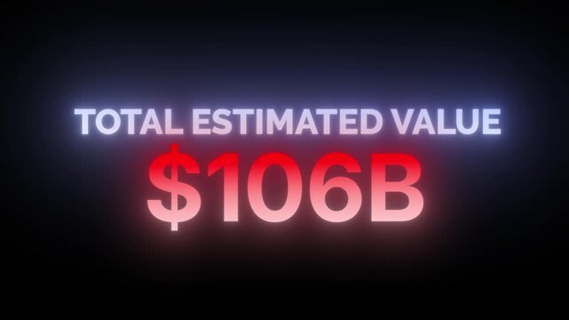 Financial growth animation reaching 200 billion dollars total 4k video
