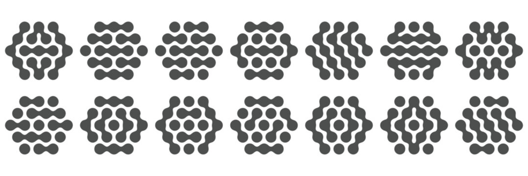 abstract black and white organic liquid metaballs pattern seamless horizontal border design element with fluid shapes and floating circular ink blobs