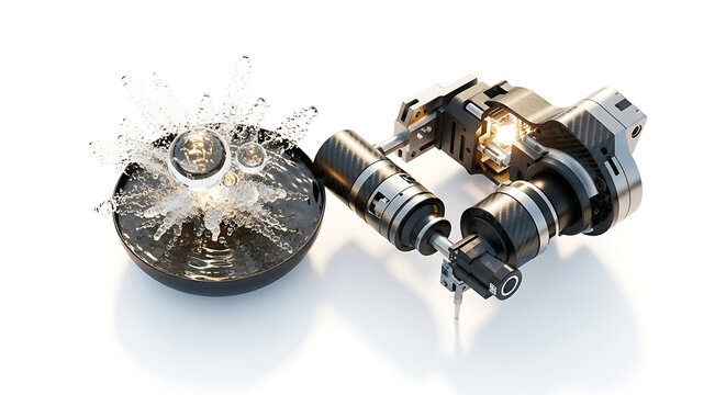 Internal combustion engine crankshaft assembly with sparking metal parts, representing mechanical engineering and power generation, with dramatic lighting and industrial detail