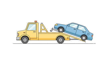 Obraz premium Tow truck with car.