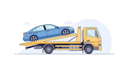 Fototapeta premium Tow truck with car.