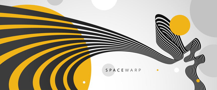 Abstract background with curve lines in 3D perspective, dynamic stripes tape look like road, journey trip wallpaper, futuristic dynamic expanse theme.