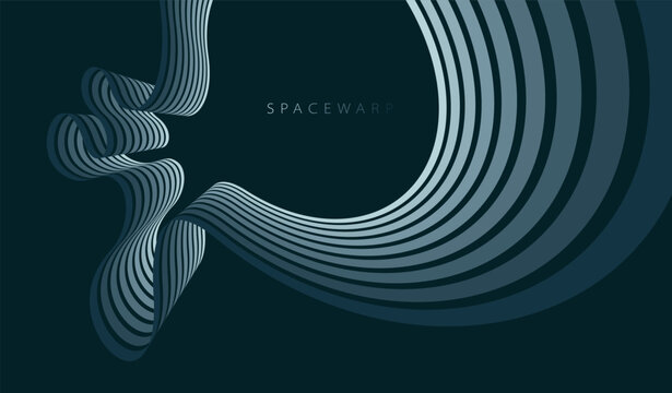 3D lines in perspective vector dark abstract background, curvy lines with gradient color wallpaper, night mist ambient style, minimal graphic design.