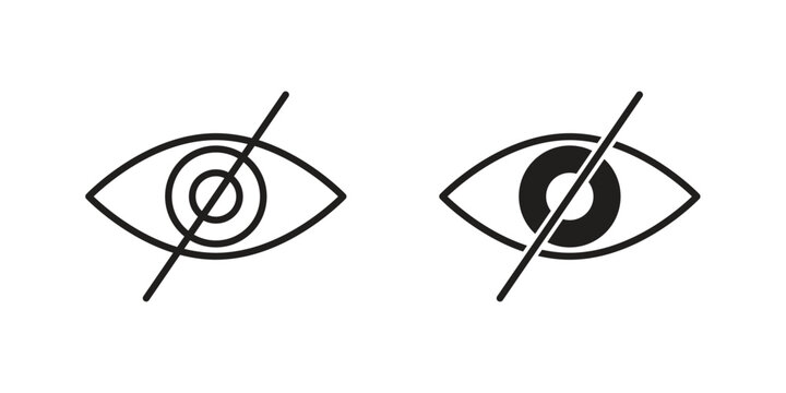 Eye crossed icon for web and mobile app. Vector icons