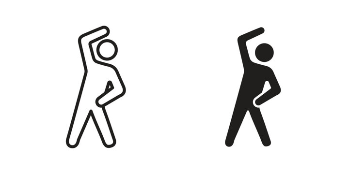 Fitness exercise icon for web and mobile app. Vector icons