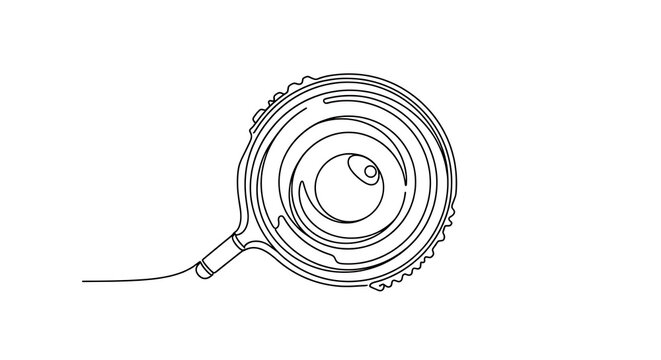 Isolated outline of a snail with a shell and antenna, simple line drawing on a white background, minimalist graphic element