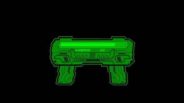 cyberpunk loading Futuristic Neon HUD Element Sci Fi Glowing green Progress Bar or Title Bar on game controler Background