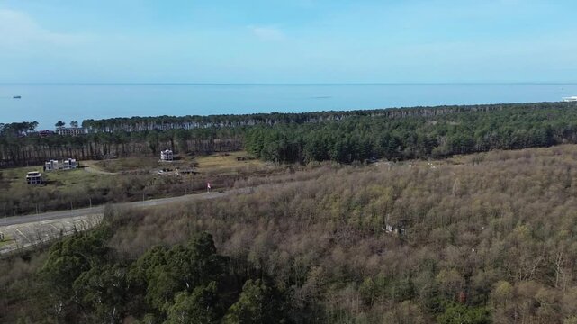 The video shows the beautiful Black Sea coast in Shekvetili, Guria, Georgia.