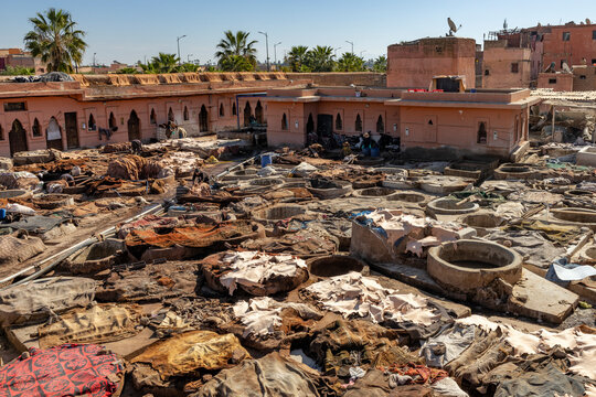 Gerberviertel in der Medina, Marrakesch, Marokko < english> Tanners' quarter in the Medina, Marrakech, Morocco