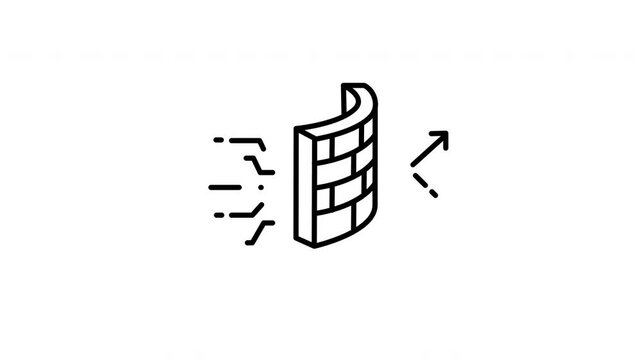Firewall protection icon animation suitable for cybersecurity concepts, internet security services, and digital encryption.