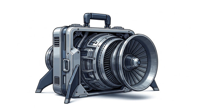 Modern Entrepreneur Rocket Briefcase Icon

