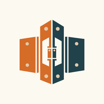 Door Hinge Logo with Modern Minimal Hardware Design.