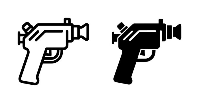 Futuristic Space Ray Gun Icon Set