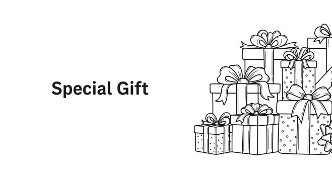 A stack of various gift boxes with decorative ribbons and bows for celebrations.