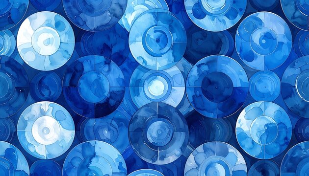 A collection of blue circles on a white background