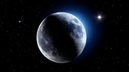 Fototapeta premium Stunning Lunar View with Celestial Bodies in a Starry Sky