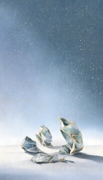 Cosmic rockscape watercolor illustration evokes exploration under a starry sky aesthetic art