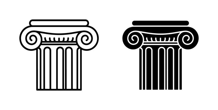 Ancient Greek Ionic Column Icon Set