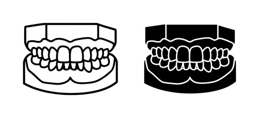 Human Dental Jaw Model Outline and Silhouette Icon Set © Yusuf