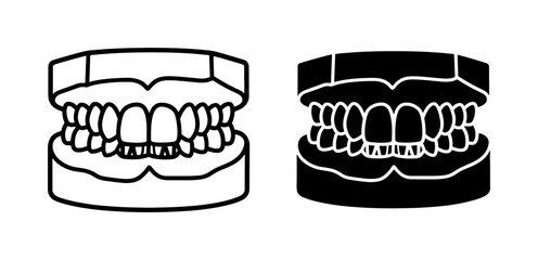 Human Jaw Anatomy and Dental Prosthesis Vector Icon © Yusuf