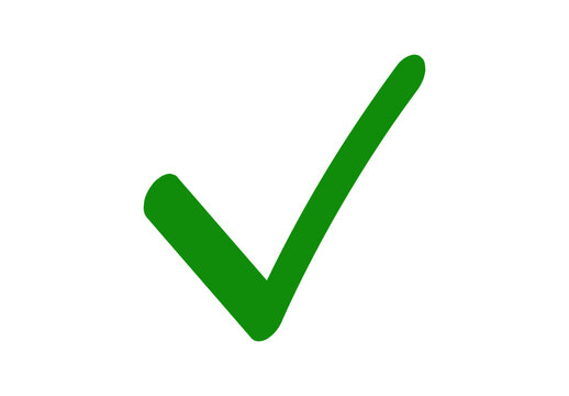 Marca de verificaci&oacute;n verde dibujada con trazo manual 