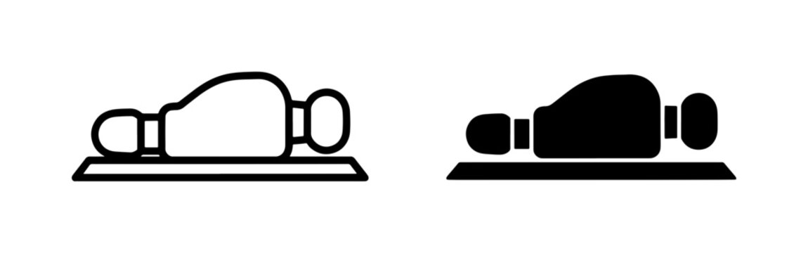 Dead Body Outline and Silhouette Icon Set