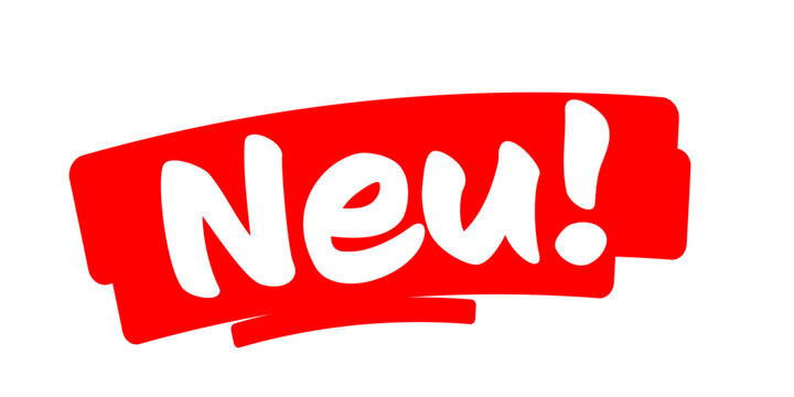 Text "Neu!" auf rote Spur