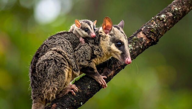 Opossum Mom  Baby.