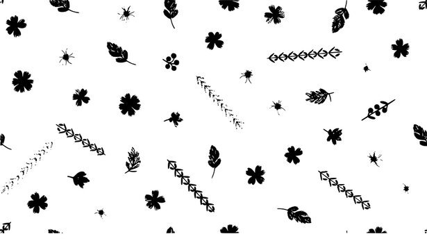 Trendy colorful embroidered floral seamless pattern with hand drawn gouache flowers vector background