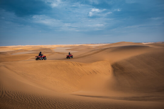 Quad biking in the desert near Swakopmund in Namibia